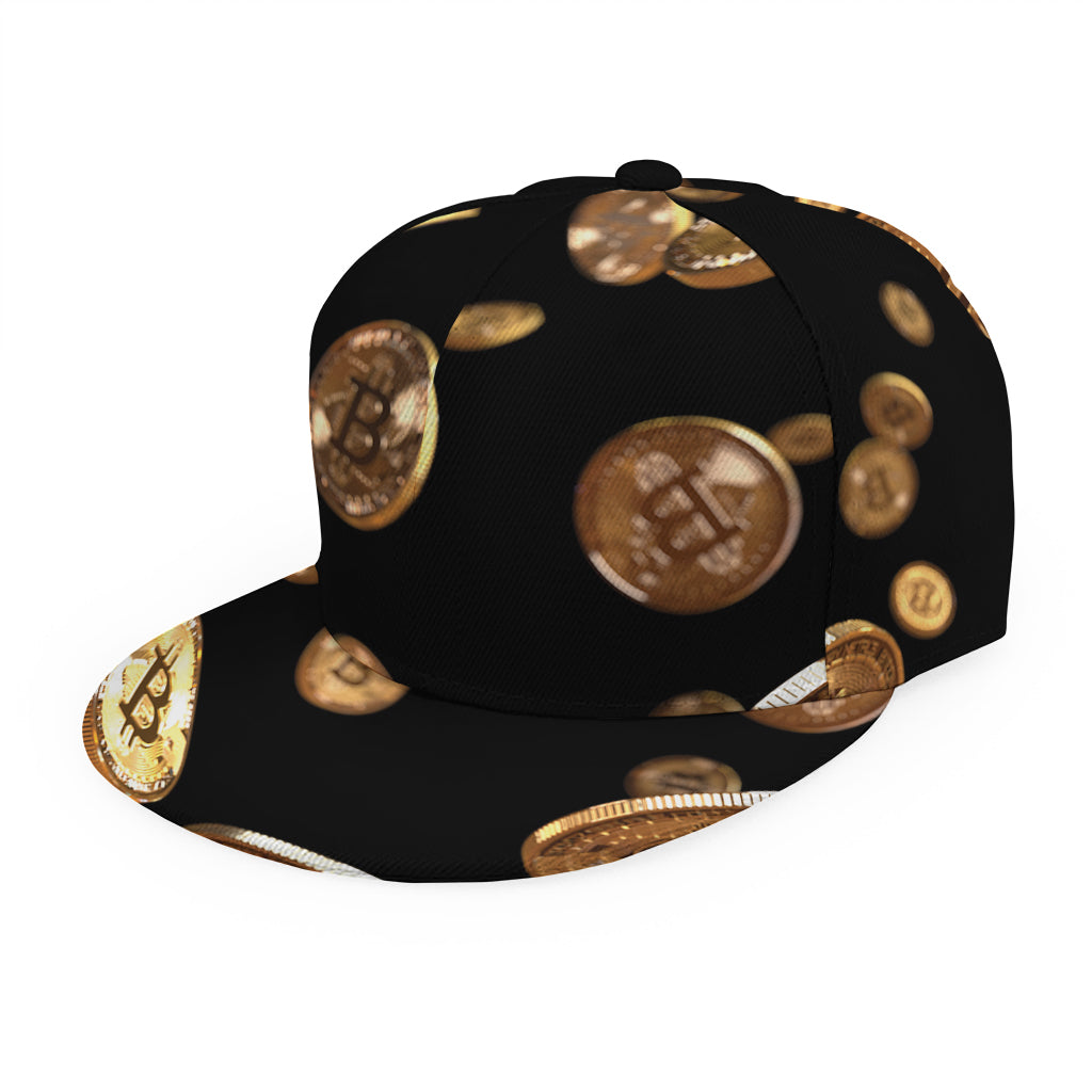 Falling Bitcoin Print Snapback Cap