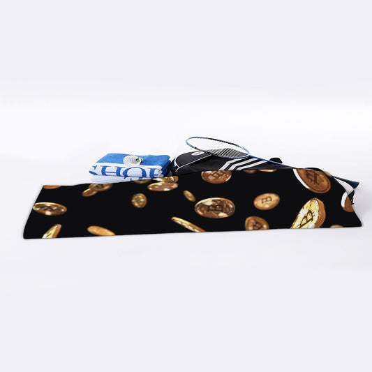 Falling Bitcoin Print Sports Towel