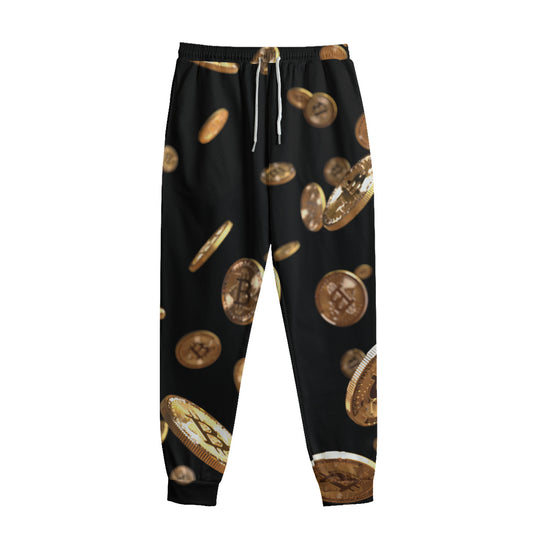 Falling Bitcoin Print Sweatpants