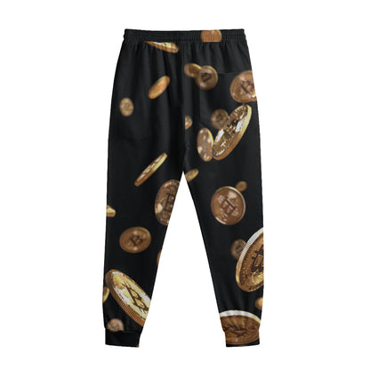 Falling Bitcoin Print Sweatpants
