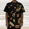 Falling Bitcoin Print Textured Short Sleeve Shirt