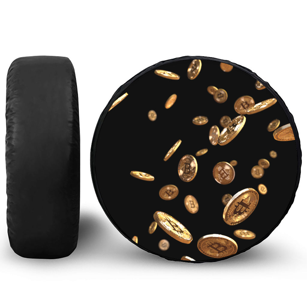 Falling Bitcoin Print Tire Cover