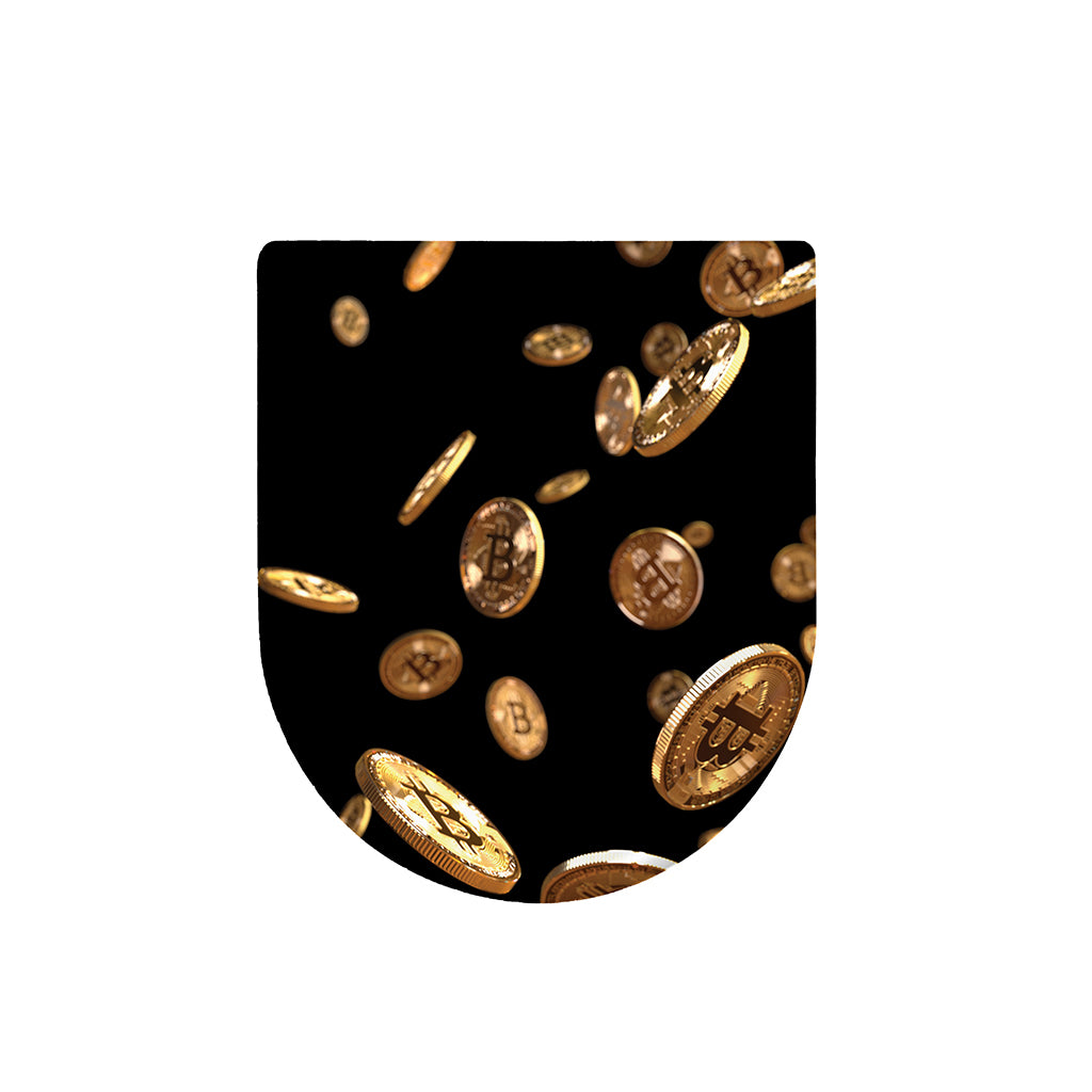 Falling Bitcoin Print Toilet Lid Cover