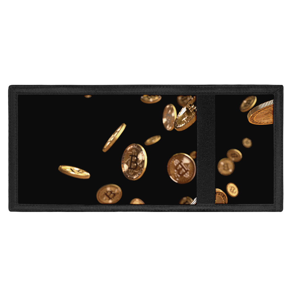Falling Bitcoin Print Trifold Wallet