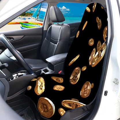Falling Bitcoin Print Waterproof Car Seat Cover