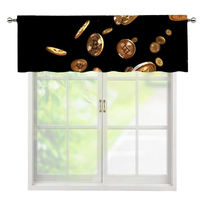 Falling Bitcoin Print Window Valance