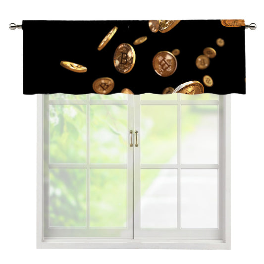 Falling Bitcoin Print Window Valance
