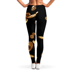 Falling Bitcoin Print Women's Leggings