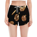 Falling Bitcoin Print Women's Split Running Shorts