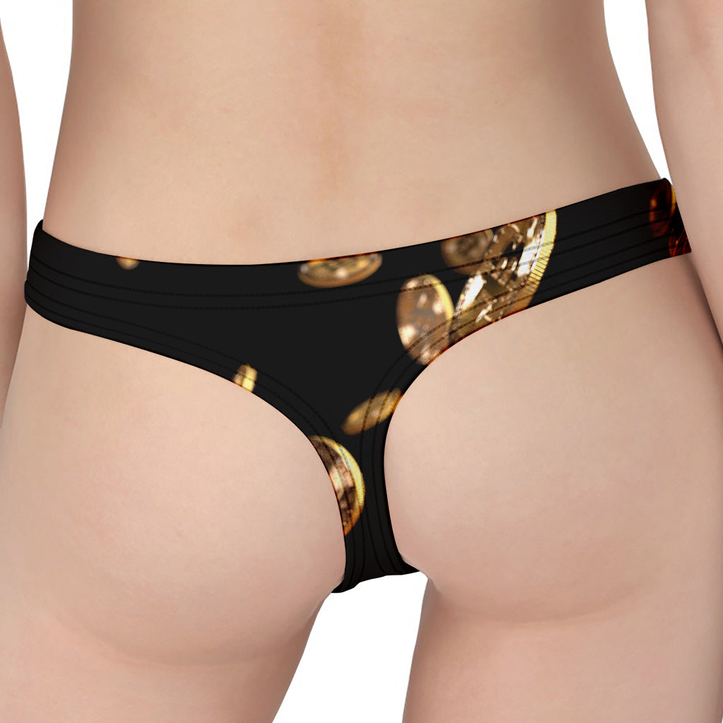 Falling Bitcoin Print Women's Thong