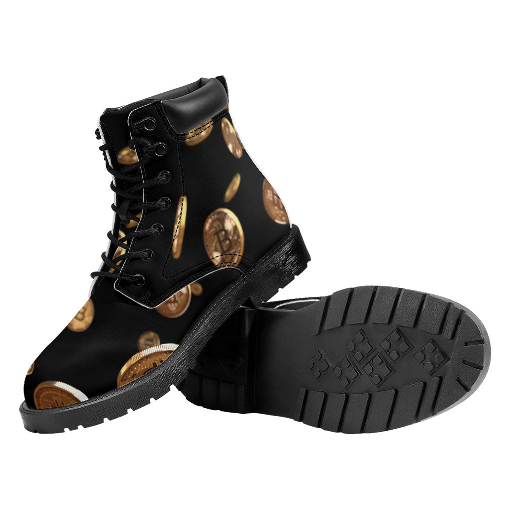 Falling Bitcoin Print Work Boots