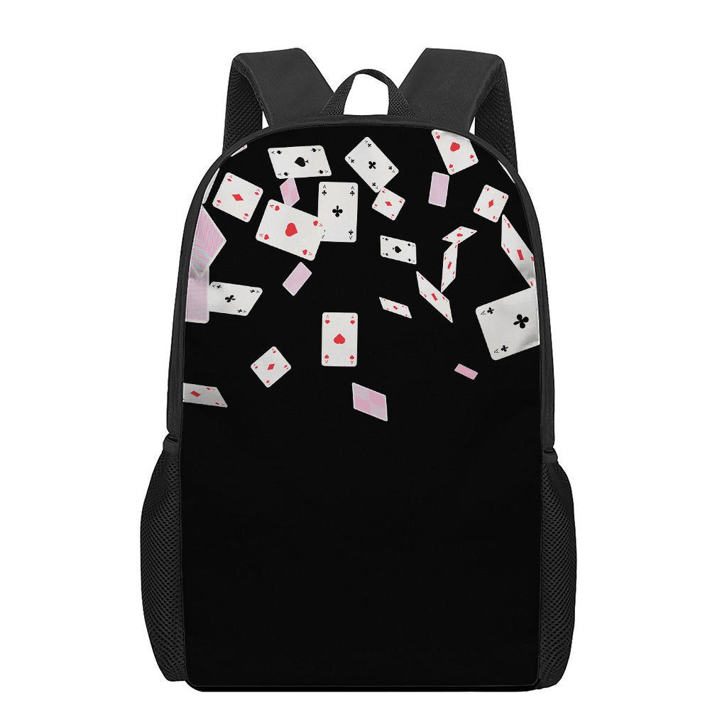 Falling Casino Card Print 17 Inch Backpack