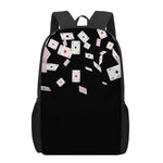 Falling Casino Card Print 17 Inch Backpack