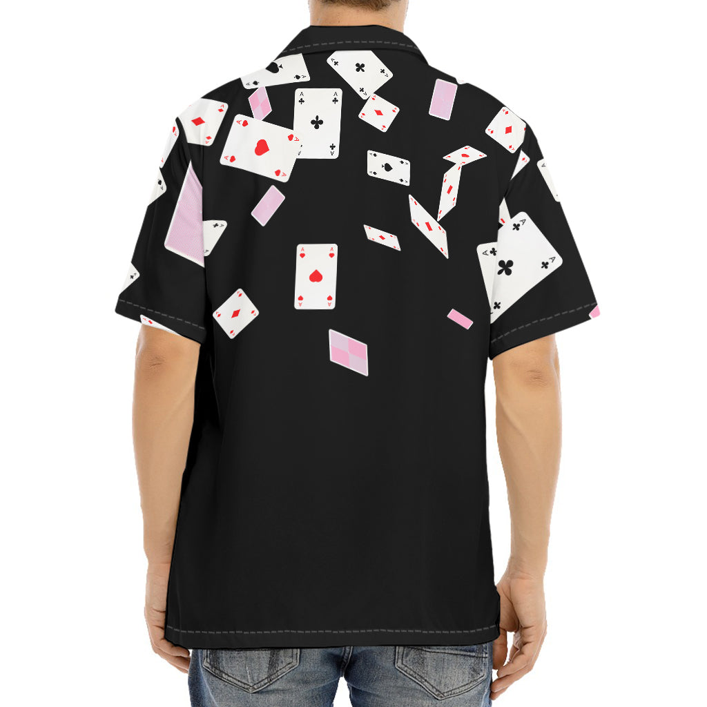 Falling Casino Card Print Aloha Shirt