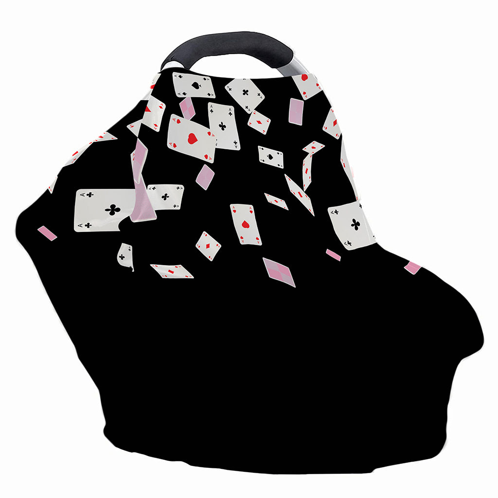 Falling Casino Card Print Baby Seat Cover