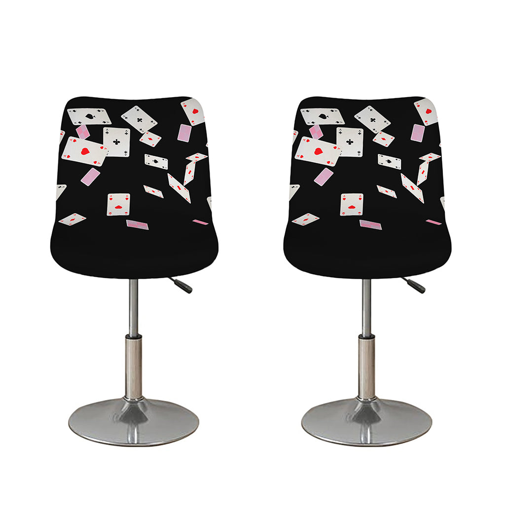 Falling Casino Card Print Bar Stool Covers