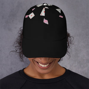 Falling Casino Card Print Baseball Cap