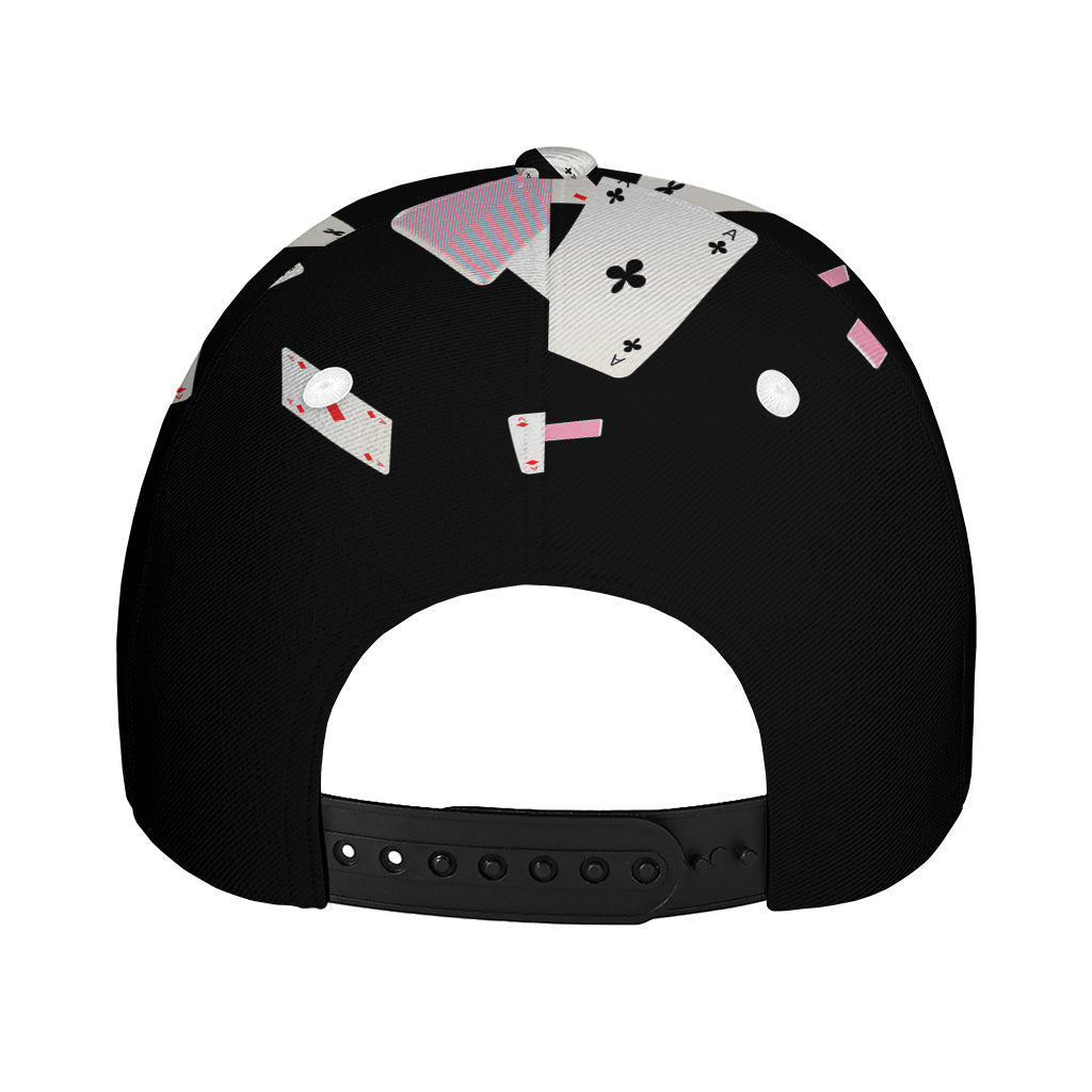 Falling Casino Card Print Baseball Cap