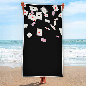 Falling Casino Card Print Beach Towel