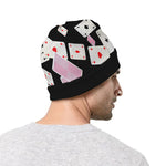 Falling Casino Card Print Beanie