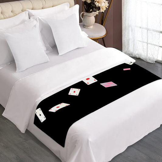 Falling Casino Card Print Bed Runner
