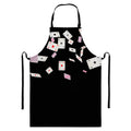 Falling Casino Card Print Bib Apron With Pocket