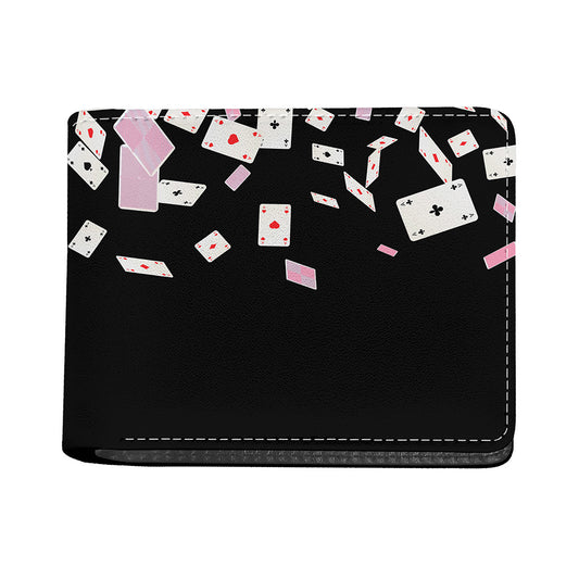 Falling Casino Card Print Bifold Wallet