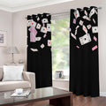 Falling Casino Card Print Dimout Grommet Curtains