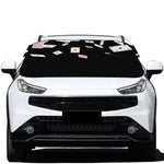 Falling Casino Card Print Car Windshield Snow Cover