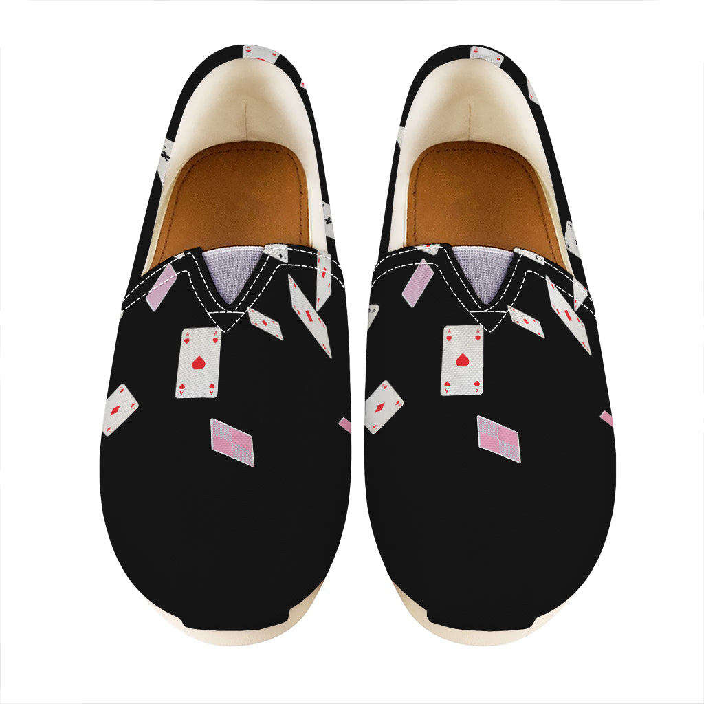 Falling Casino Card Print Casual Shoes