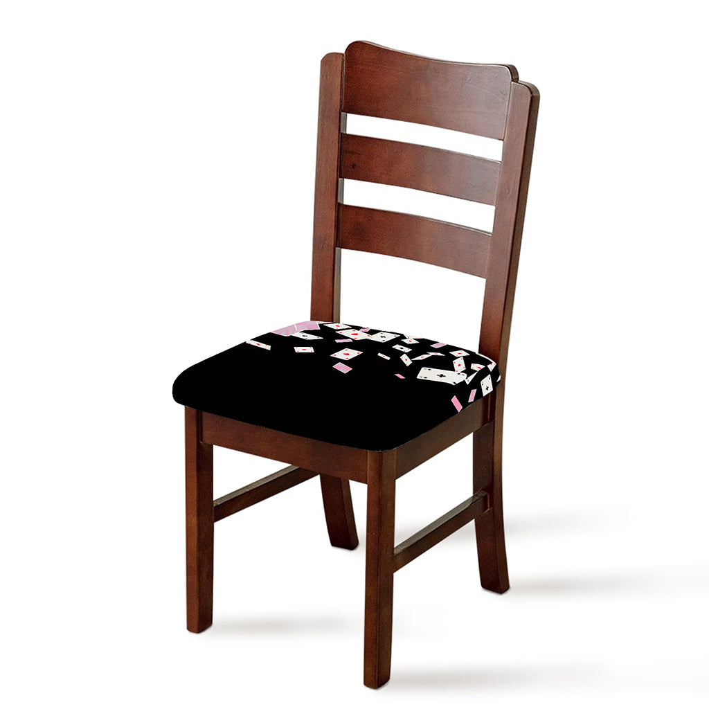 Falling Casino Card Print Chair Cushion Cover