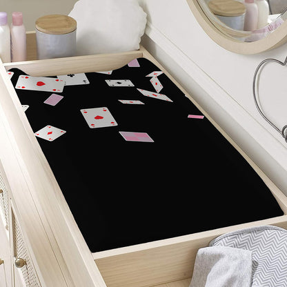Falling Casino Card Print Changing Pad Cover