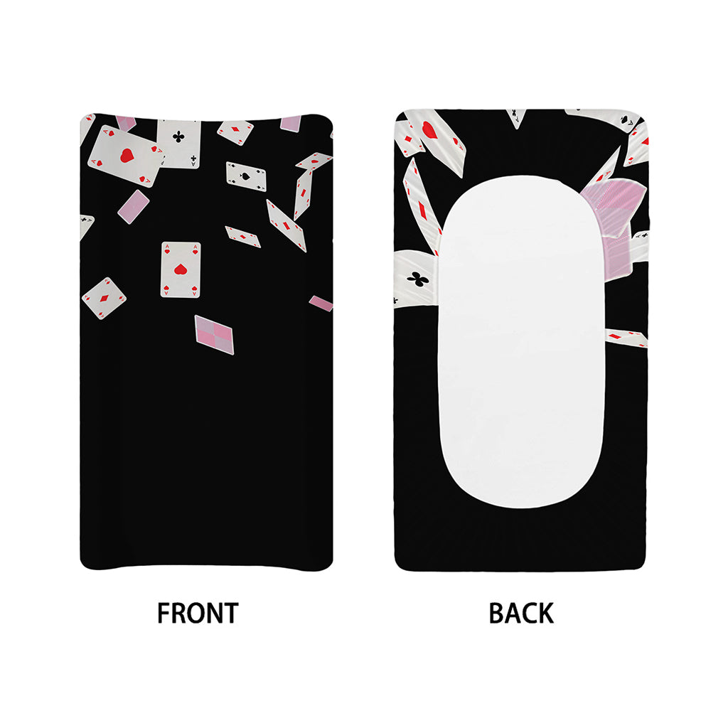 Falling Casino Card Print Changing Pad Cover