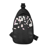 Falling Casino Card Print Chest Bag