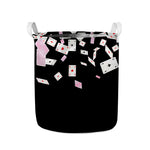 Falling Casino Card Print Collapsible Laundry Basket