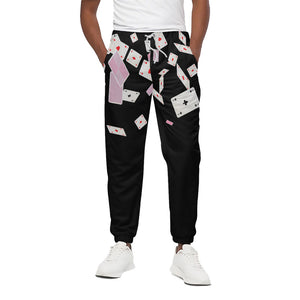 Falling Casino Card Print Cotton Pants