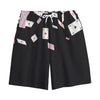 Falling Casino Card Print Cotton Shorts