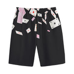 Falling Casino Card Print Cotton Shorts