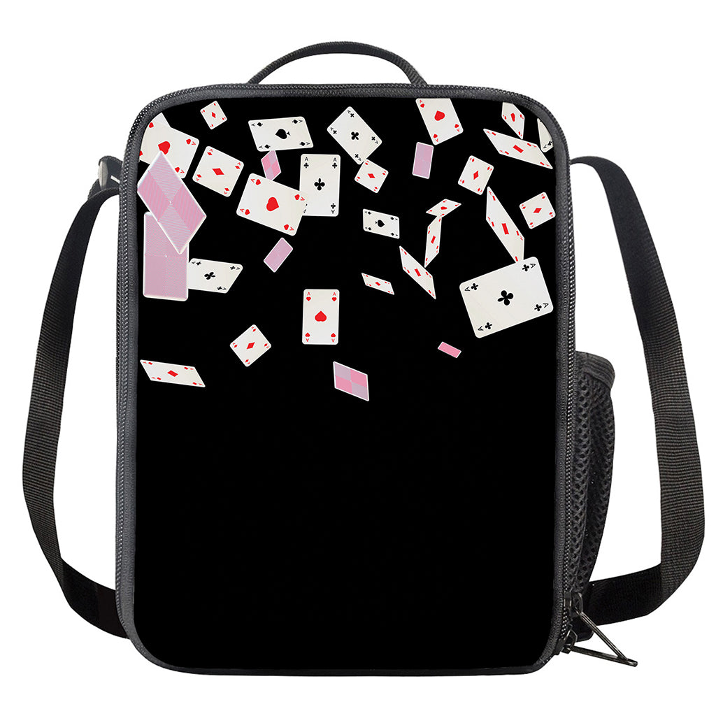 Falling Casino Card Print Crossbody Lunch Bag