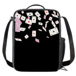 Falling Casino Card Print Crossbody Lunch Bag