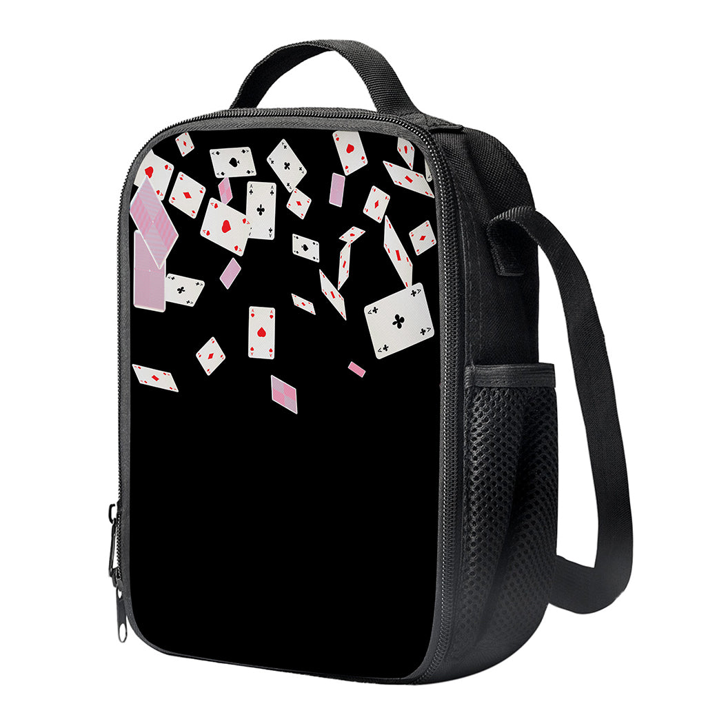 Falling Casino Card Print Crossbody Lunch Bag