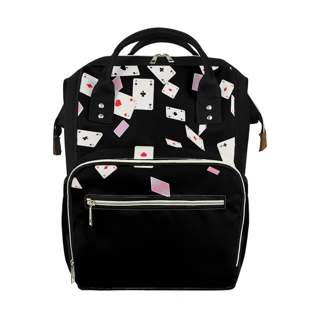 Falling Casino Card Print Diaper Bag