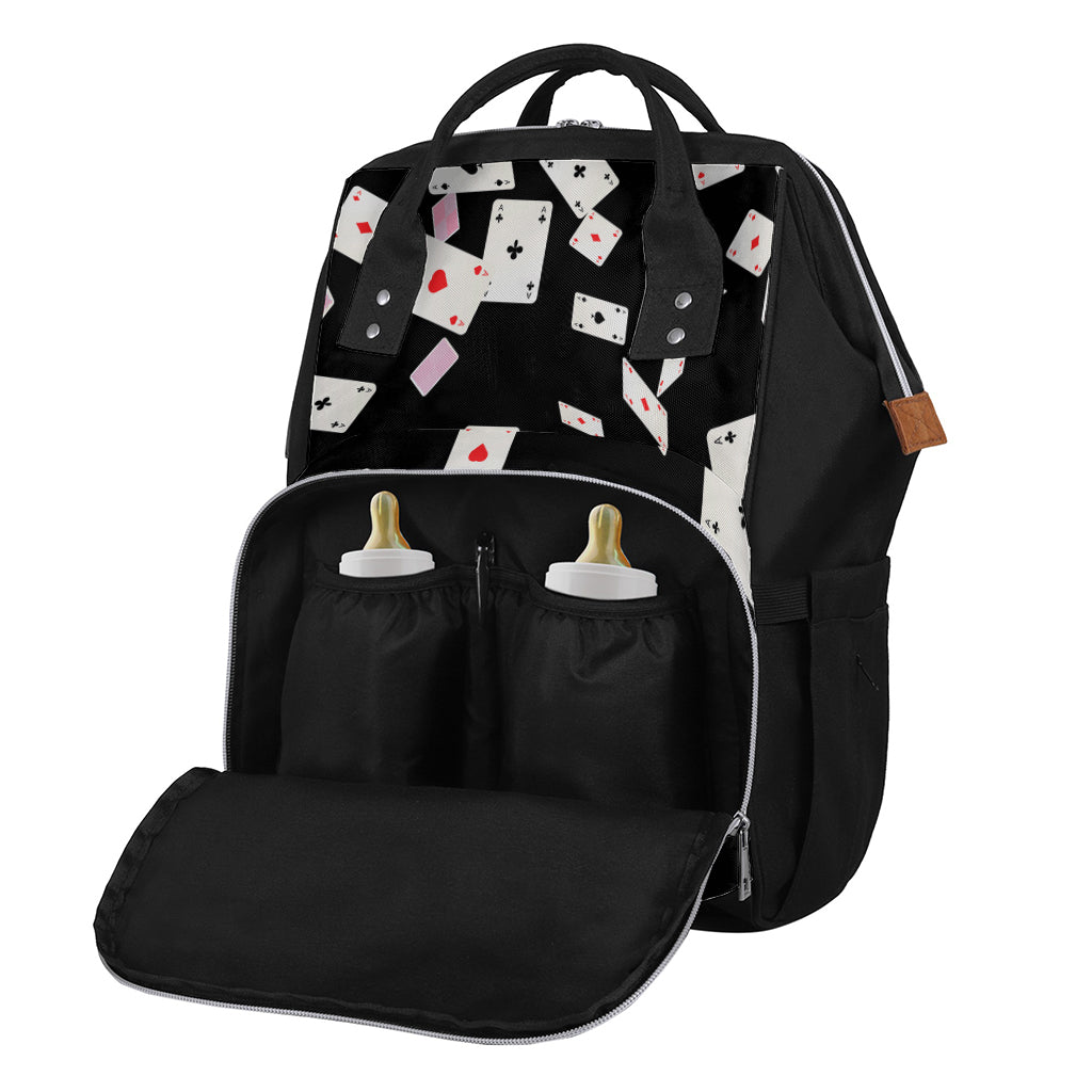 Falling Casino Card Print Diaper Bag