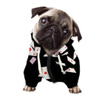 Falling Casino Card Print Dog Zip Up Hoodie