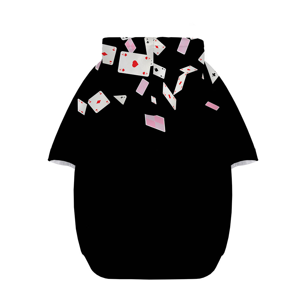 Falling Casino Card Print Dog Zip Up Hoodie