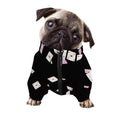 Falling Casino Card Print Dog Zip Up Jacket