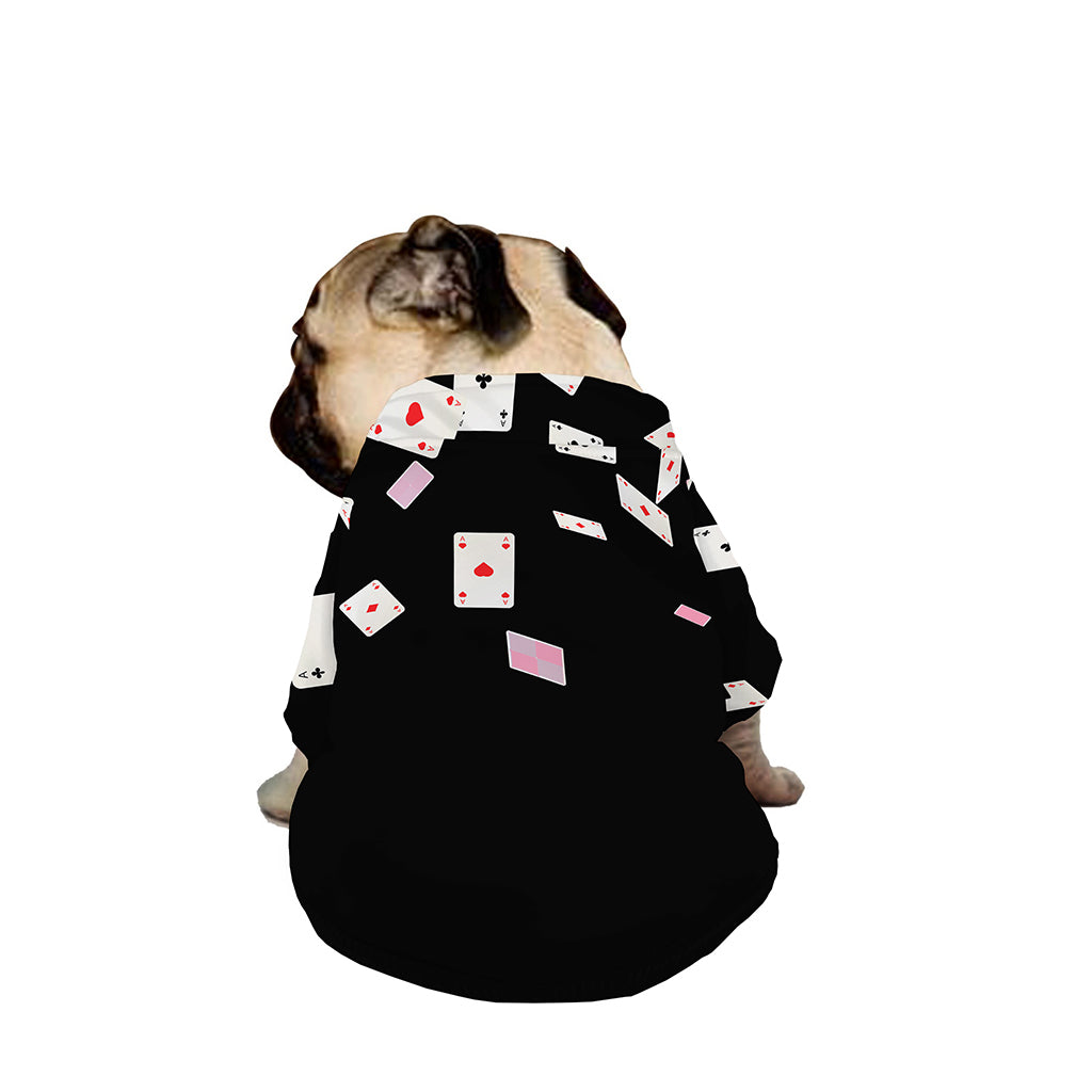 Falling Casino Card Print Dog Zip Up Jacket