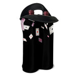 Falling Casino Card Print Double Neoprene Wine Tote