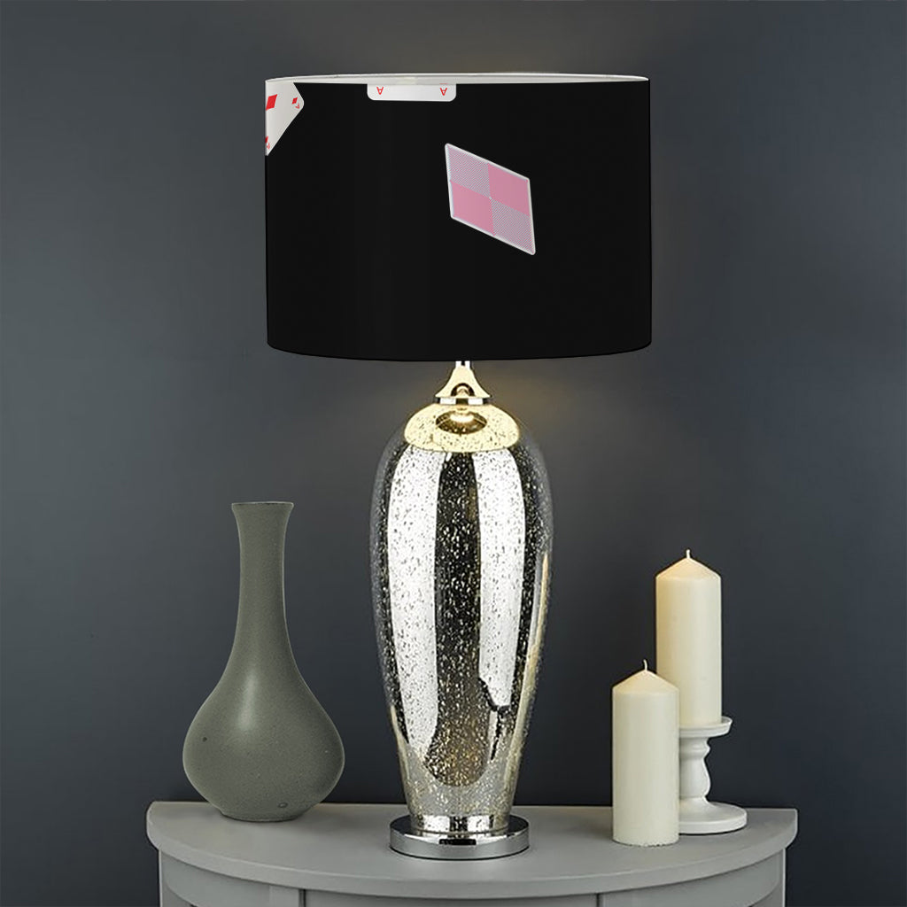 Falling Casino Card Print Drum Lamp Shade