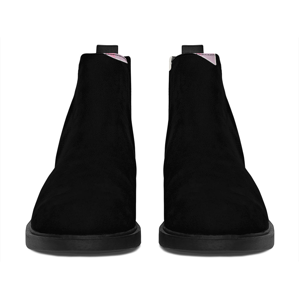 Falling Casino Card Print Flat Ankle Boots
